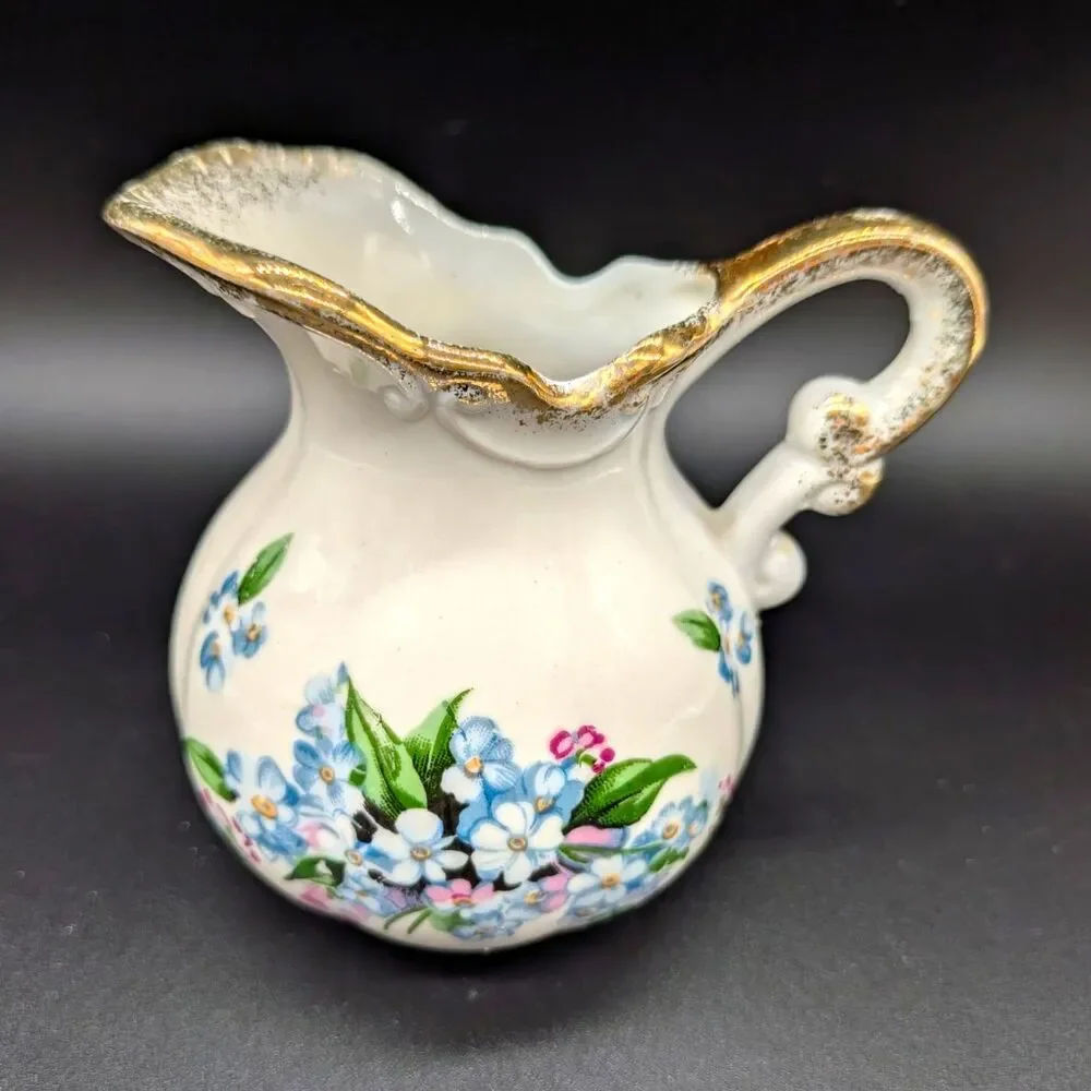 Vintage Ceramic Pitcher Vase By Watkins Japan Handle About 3 1/2